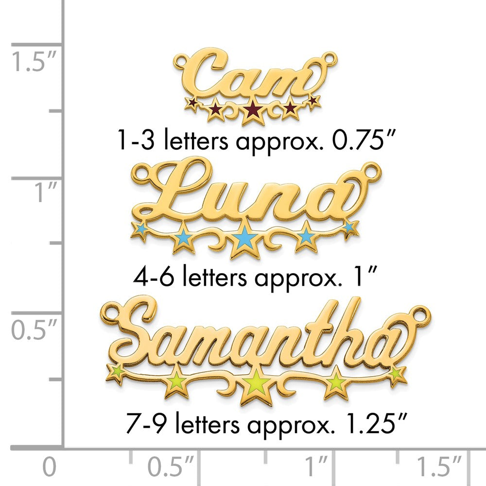 Sterling Silver/Gold-Plated Epoxy Stars Name Plate