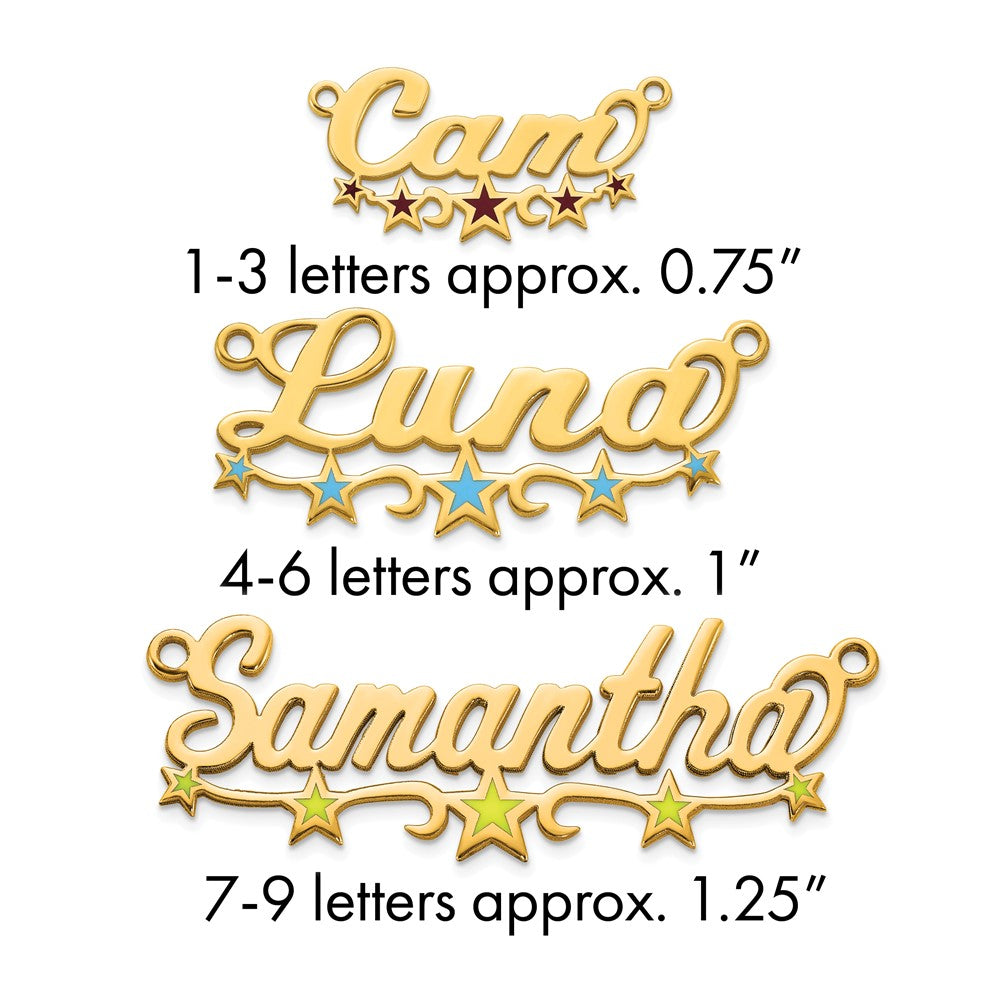14k Yellow Gold Epoxy Stars Name Plate
