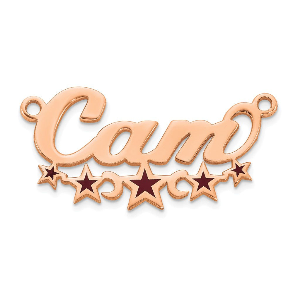 14k Rose Gold Epoxy Stars Name Plate