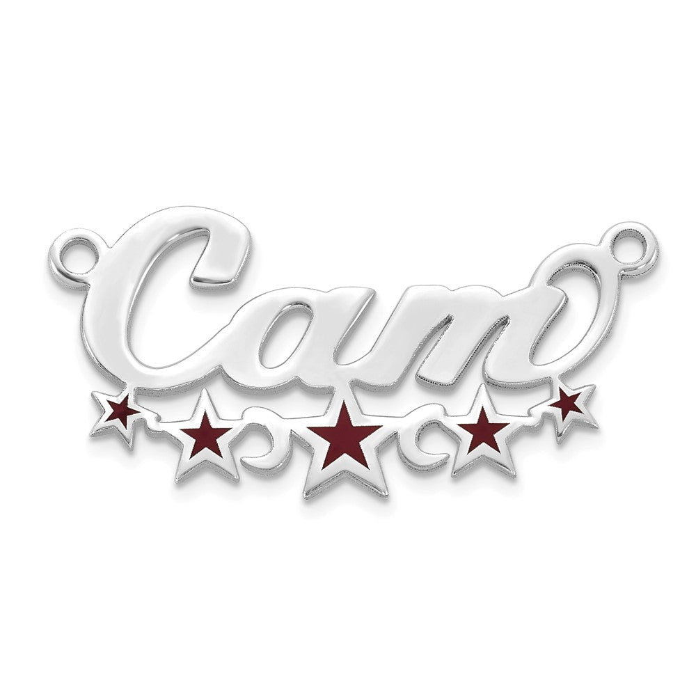 14k White Gold Epoxy Stars Name Plate