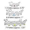 Sterling Silver/Rhodium-plated Epoxy Stars Name Plate
