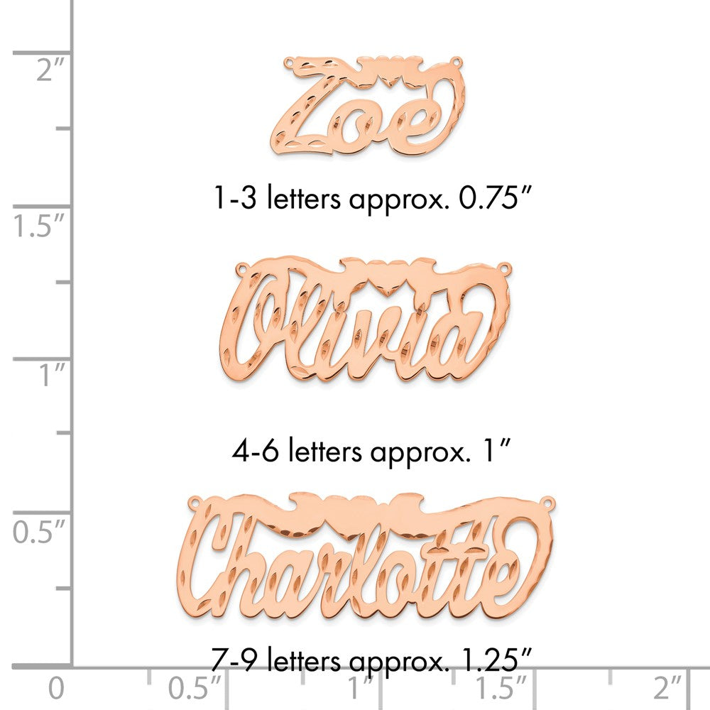 14k Rose Gold Diamond-cut Heart Name Plate