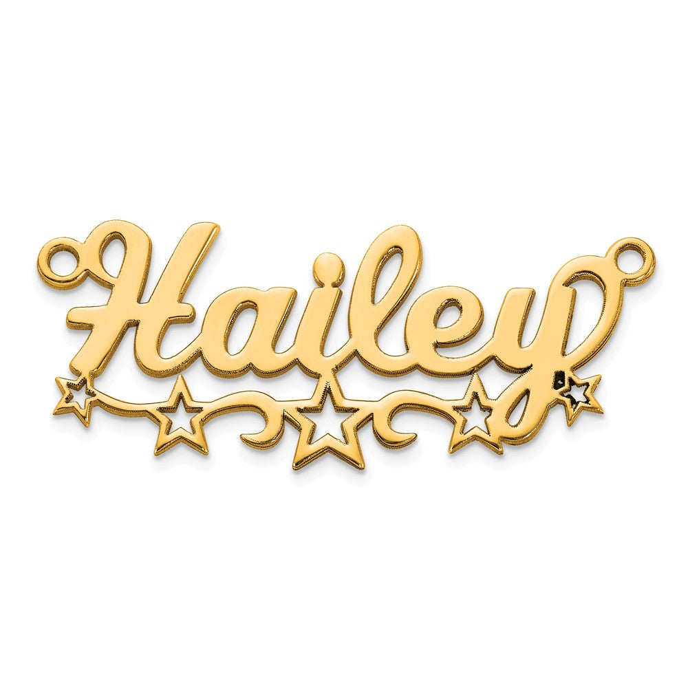 Sterling Silver/Gold-plated Cut-out Stars Name Plate