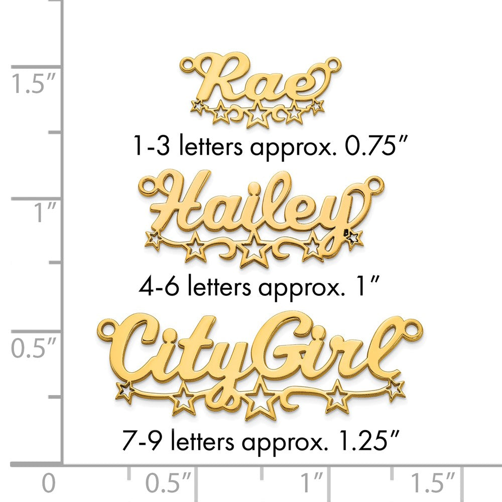 Sterling Silver/Gold-plated Cut-out Stars Name Plate