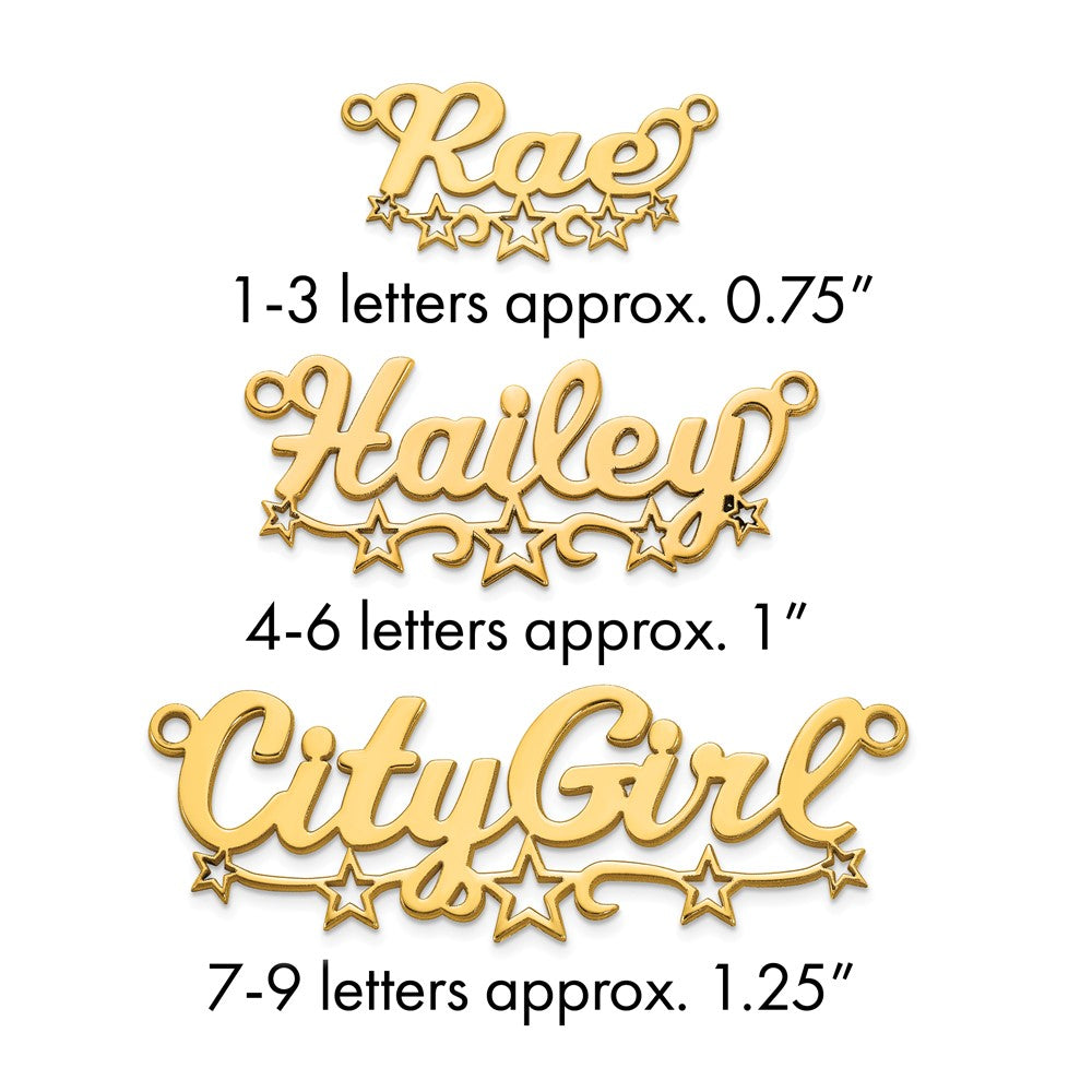Sterling Silver/Gold-plated Cut-out Stars Name Plate