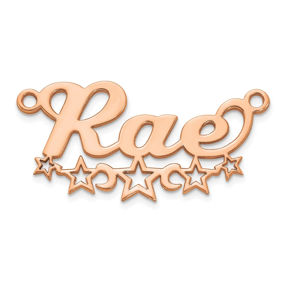 14k Rose Gold Cut-out Stars Name Plate