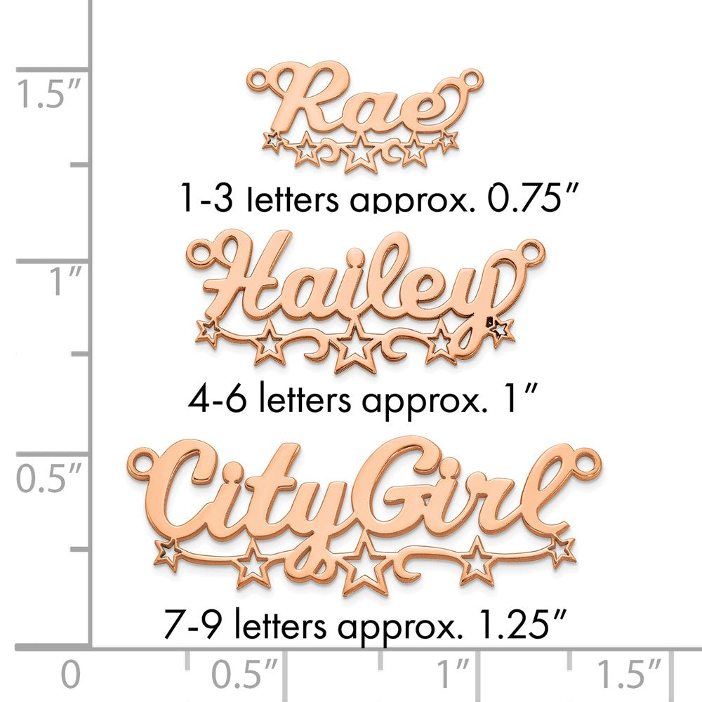 Sterling Silver/Rose-plated Cut-out Stars Name Plate