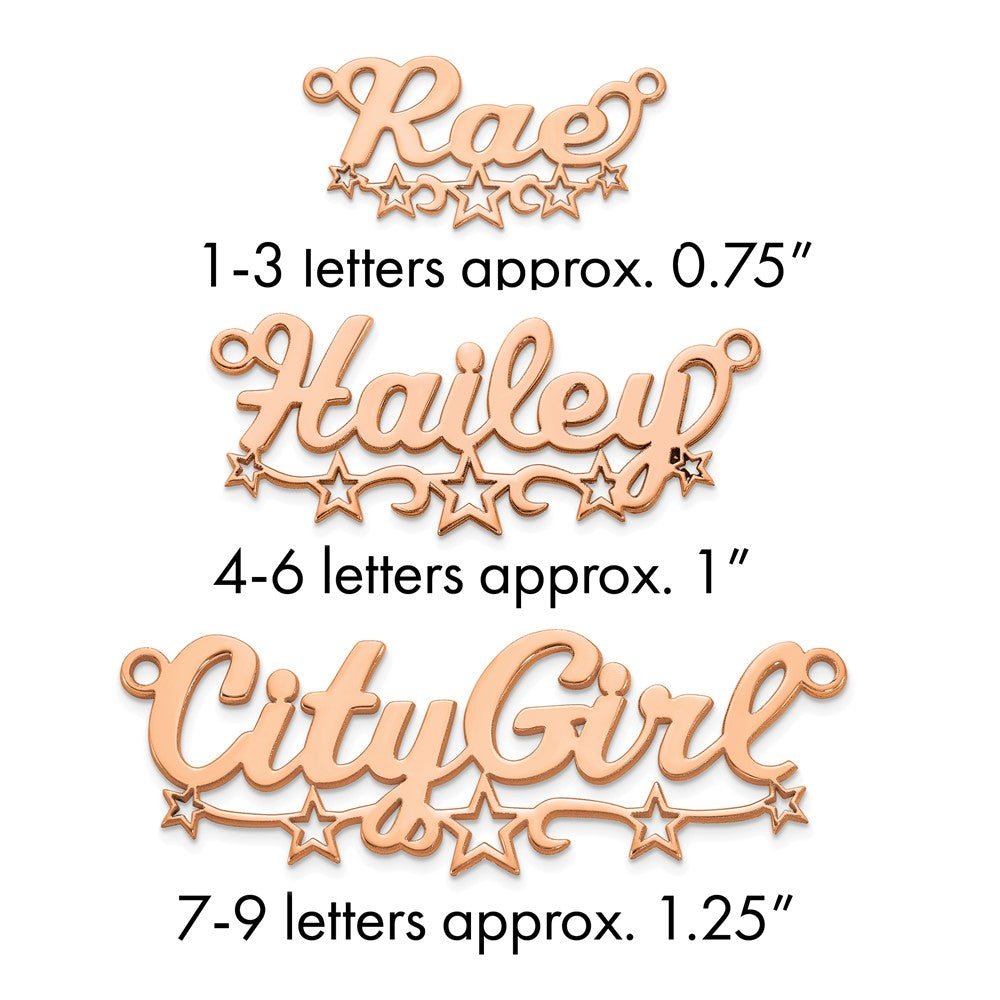 14k Rose Gold Cut-out Stars Name Plate