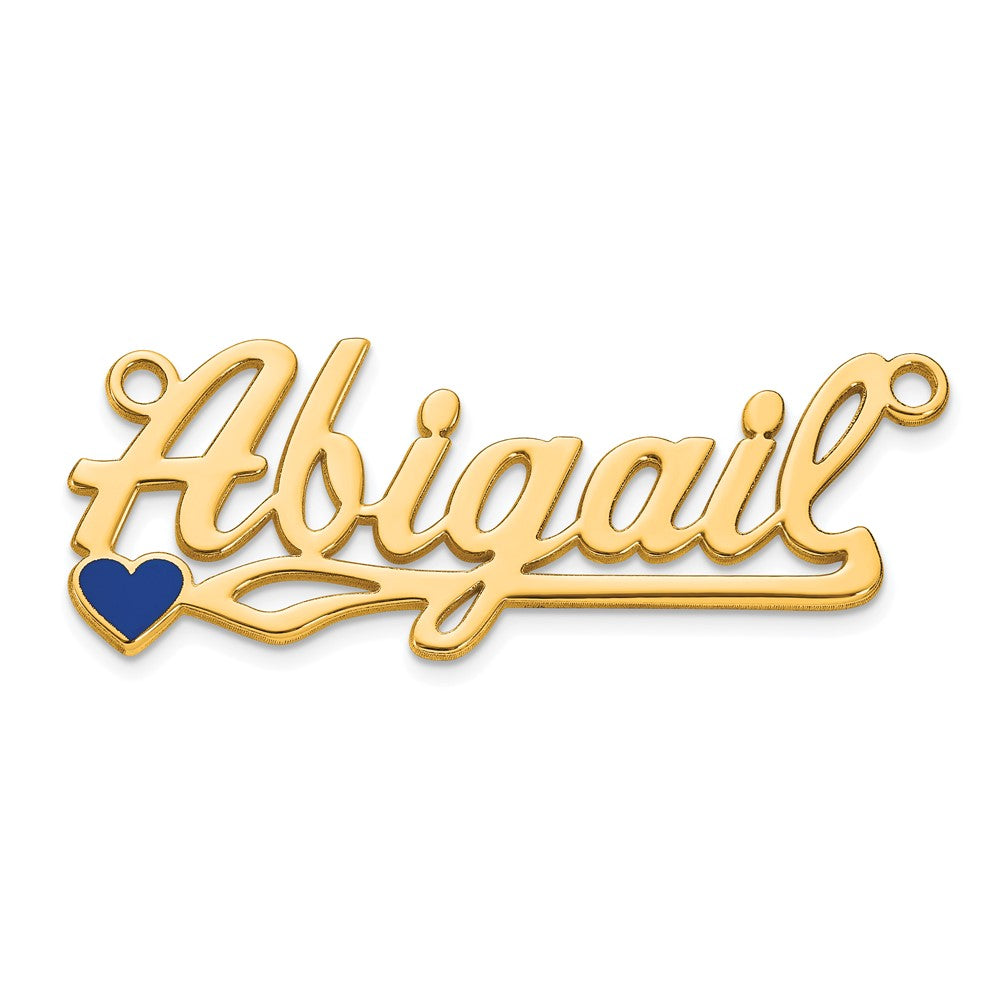 Sterling Silver/Gold-plated Epoxy Heart Name Plate