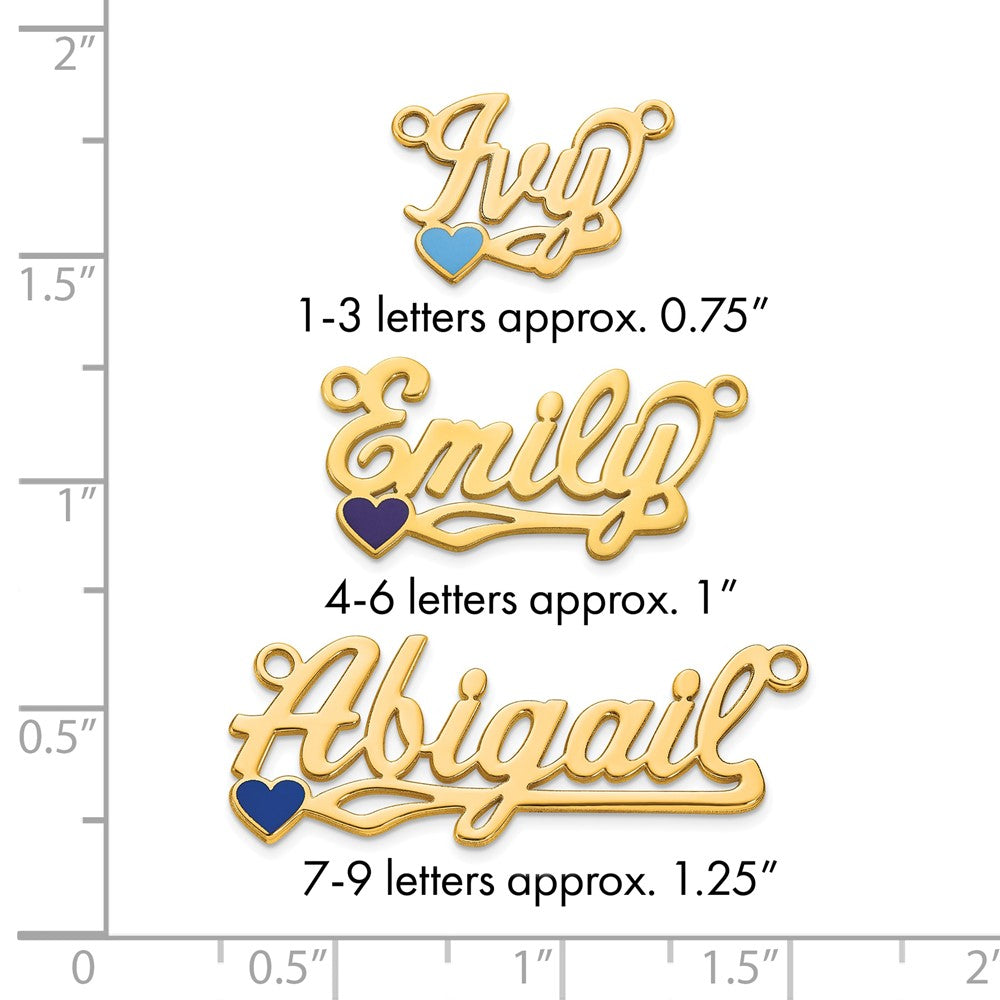 Sterling Silver/Gold-plated Epoxy Heart Name Plate
