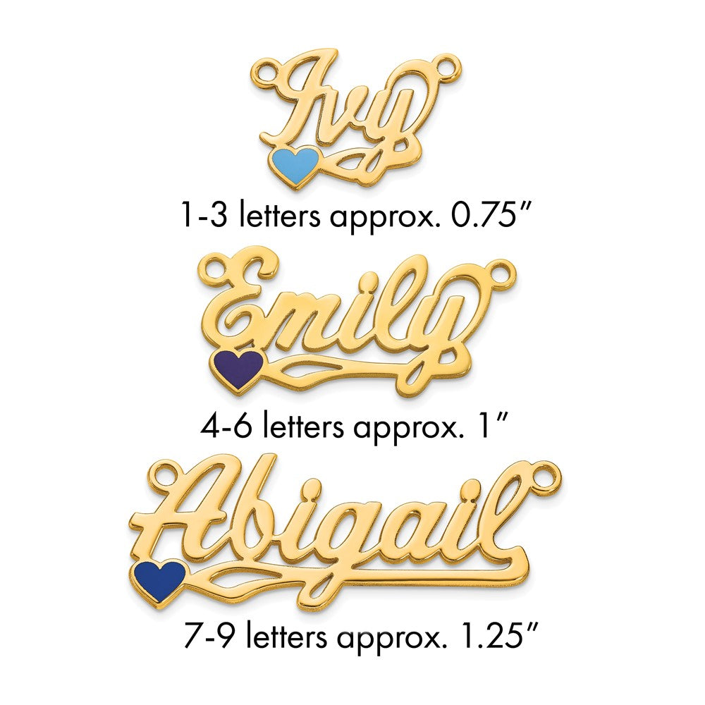 Sterling Silver/Gold-plated Epoxy Heart Name Plate