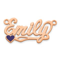 14k Rose Gold Epoxy Heart Name Plate