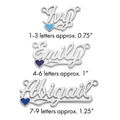 14k White Gold Epoxy Heart Name Plate