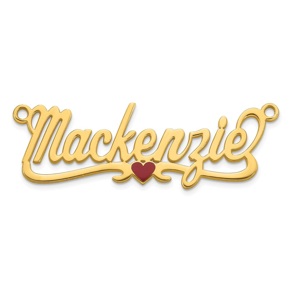 Sterling Silver/Gold-plated Epoxy Heart Name Plate