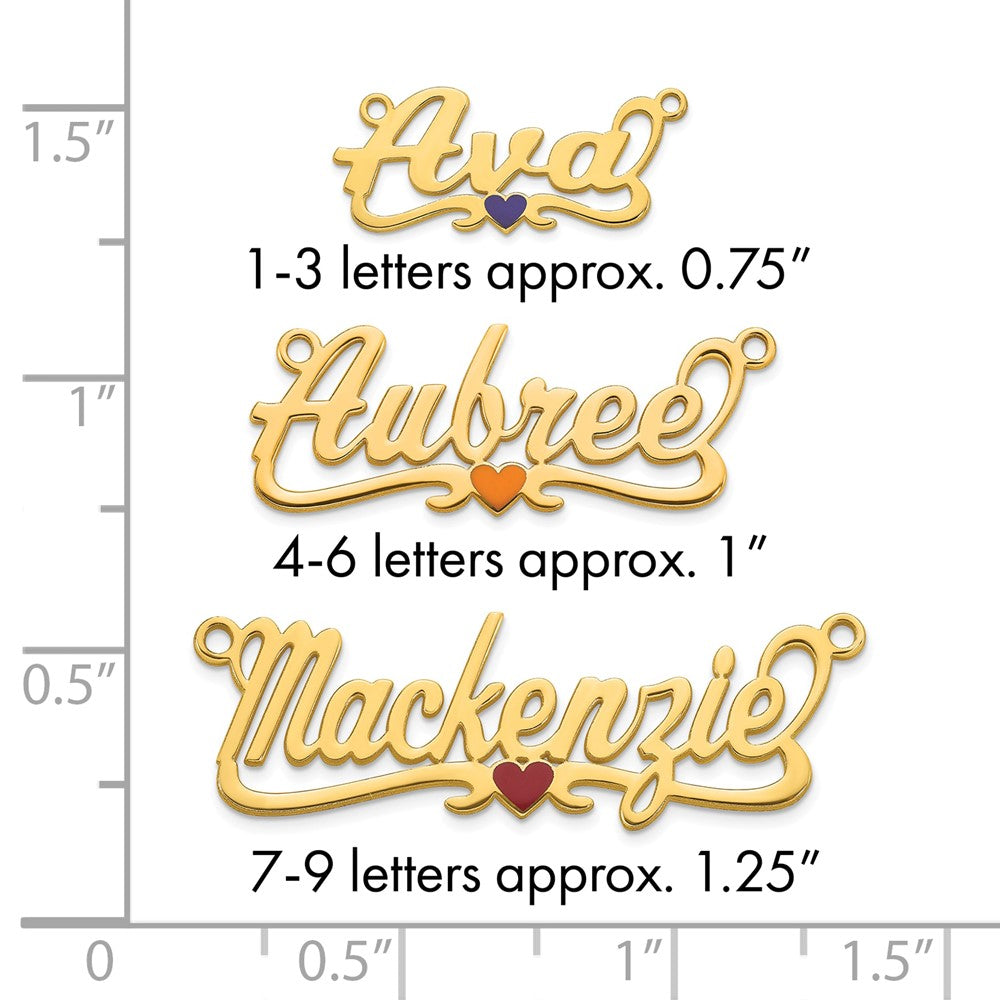 Sterling Silver/Gold-plated Epoxy Heart Name Plate