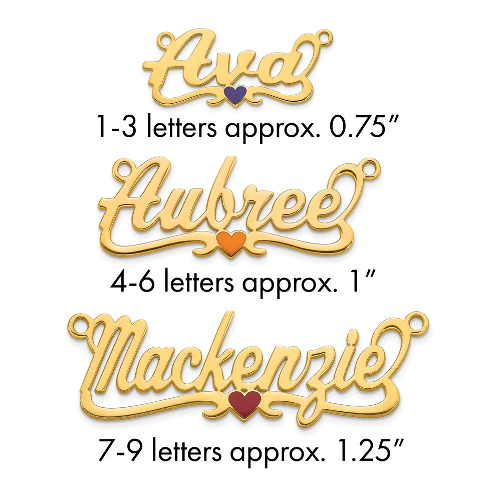 Sterling Silver/Gold-plated Epoxy Heart Name Plate
