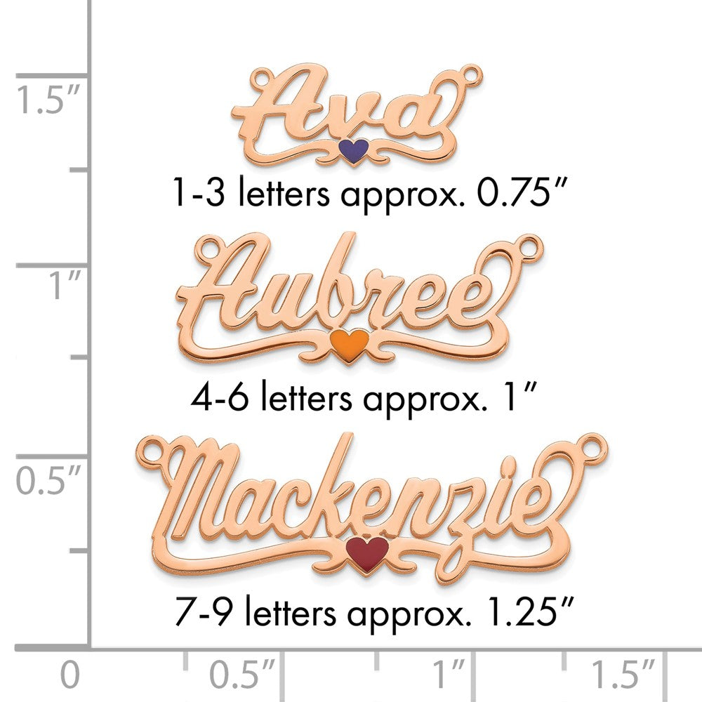 14k Rose Gold Epoxy Heart Name Plate