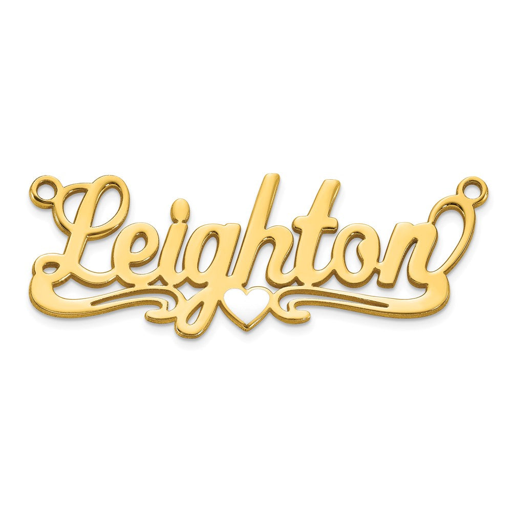 14k Yellow Gold Epoxy Heart Name Plate