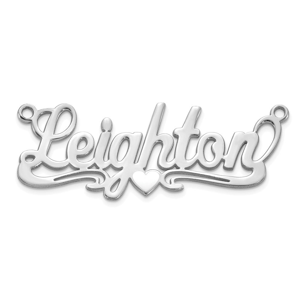 Sterling Silver/Rhodium-plated Epoxy Heart Name Plate