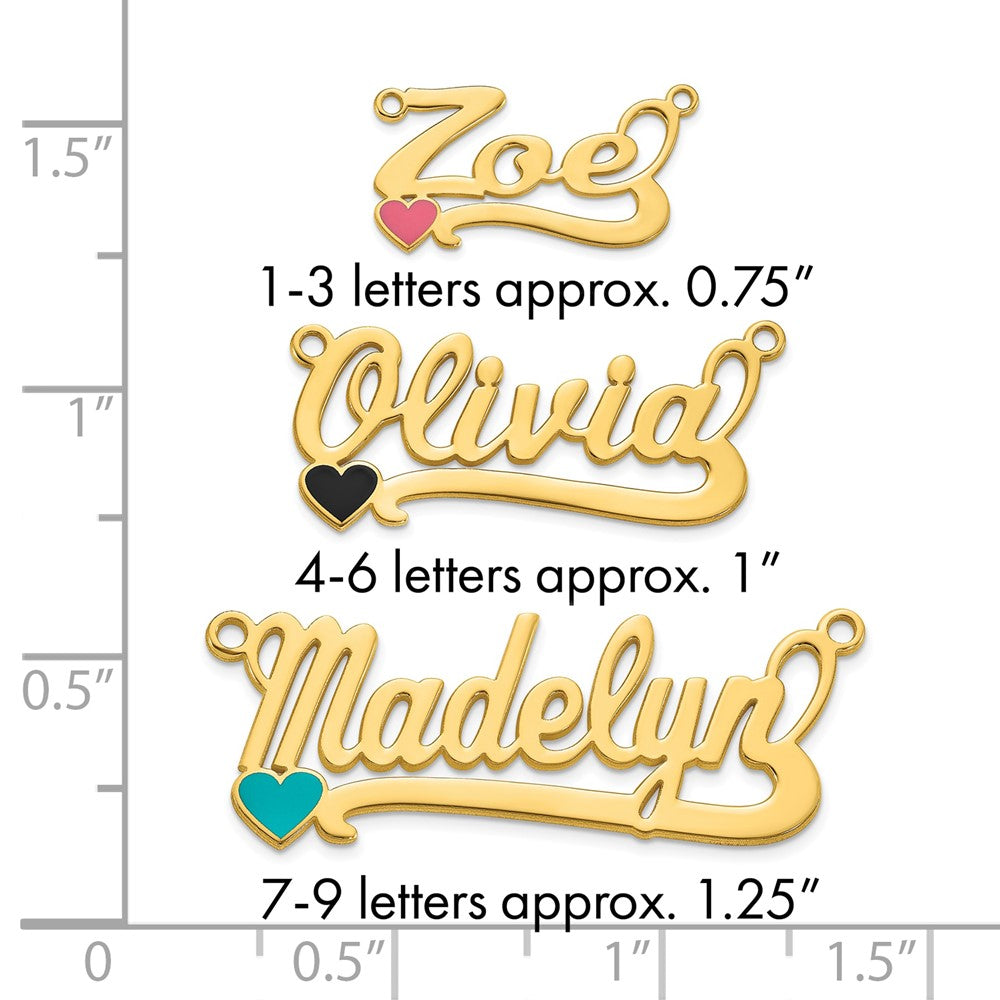 Sterling Silver/Gold-plated Epoxy Heart Name Plate