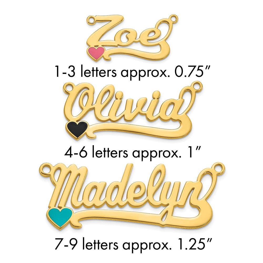 Sterling Silver/Gold-plated Epoxy Heart Name Plate