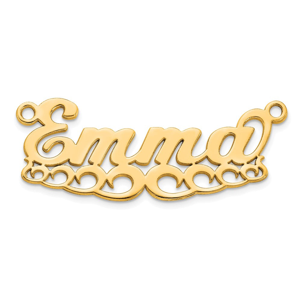 14k Yellow Gold Wave Name Plate