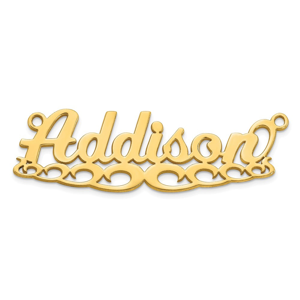 Sterling Silver/Gold-plated Wave Name Plate