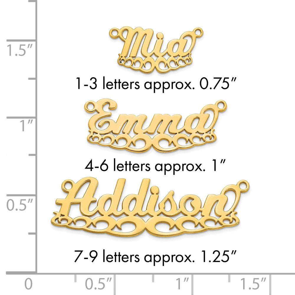 14k Yellow Gold Wave Name Plate
