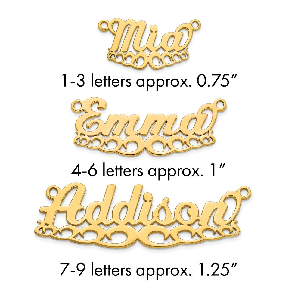 14k Yellow Gold Wave Name Plate