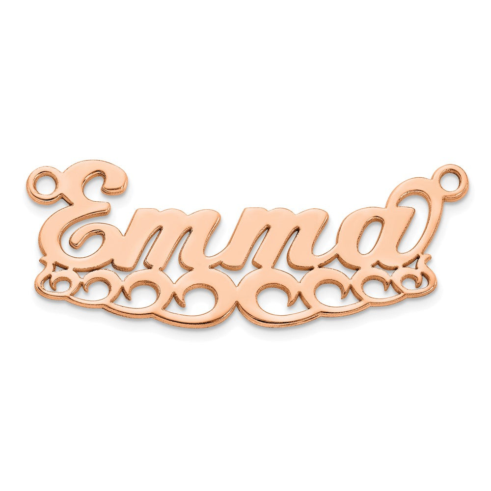 Sterling Silver/Rose-plated Wave Name Plate