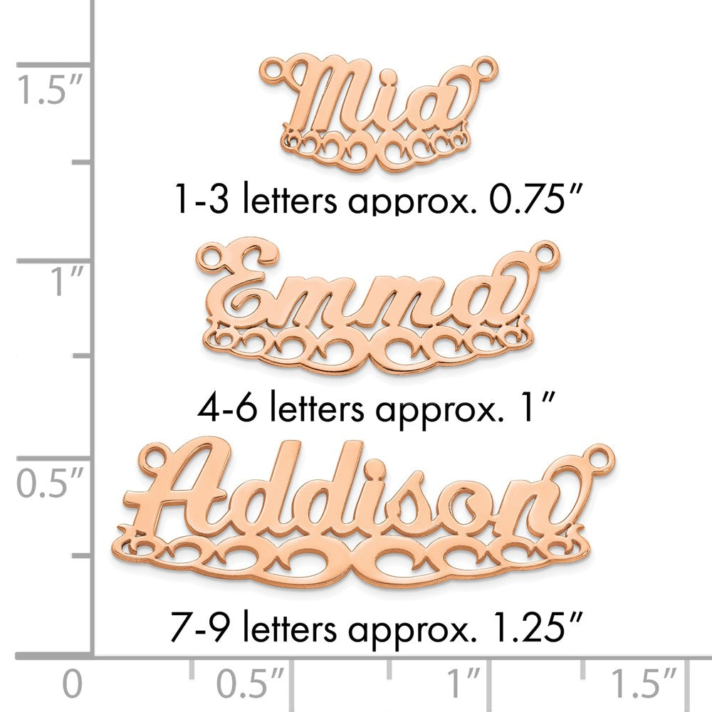 14k Rose Gold Wave Name Plate
