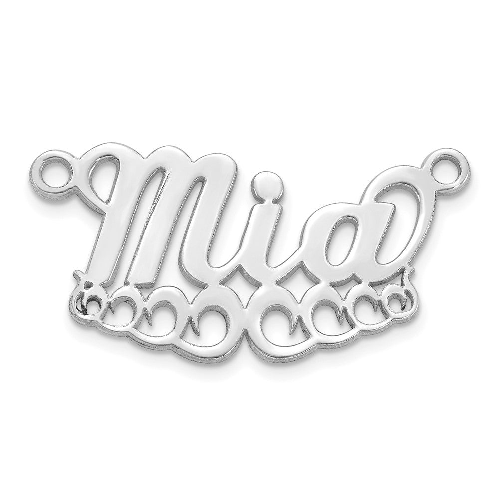 Sterling Silver/Rhodium-plated Wave Name Plate