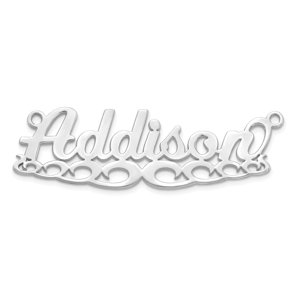 Sterling Silver/Rhodium-plated Wave Name Plate