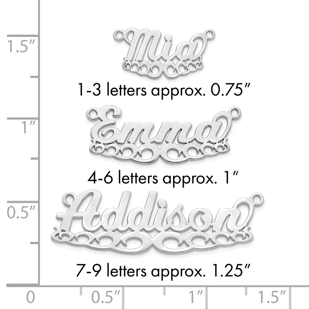 Sterling Silver/Rhodium-plated Wave Name Plate