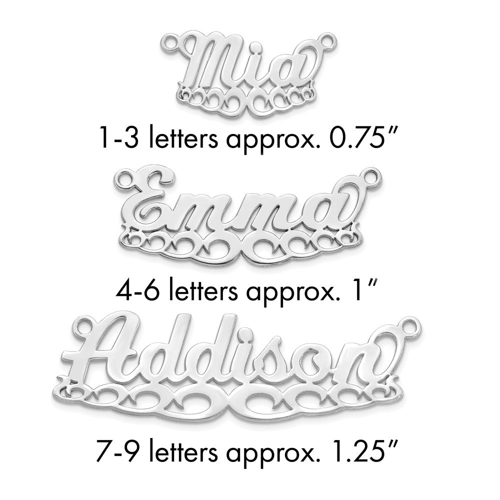 14k White Gold Wave Name Plate