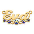 14k Yellow Gold Epoxy Paw Print Name Plate
