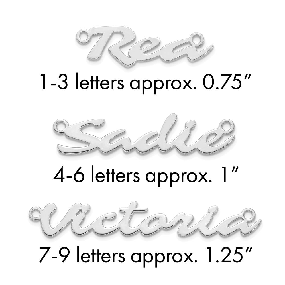 Sterling Silver/Rhodium-plated Name Plate