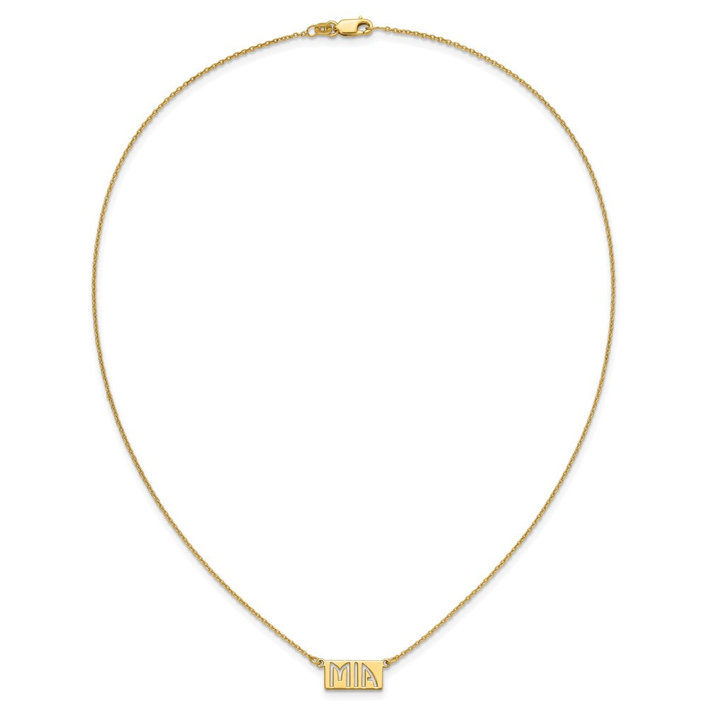 sterling Silver/Gold-plated 1-3 Letter cut-out Name Bar Necklace