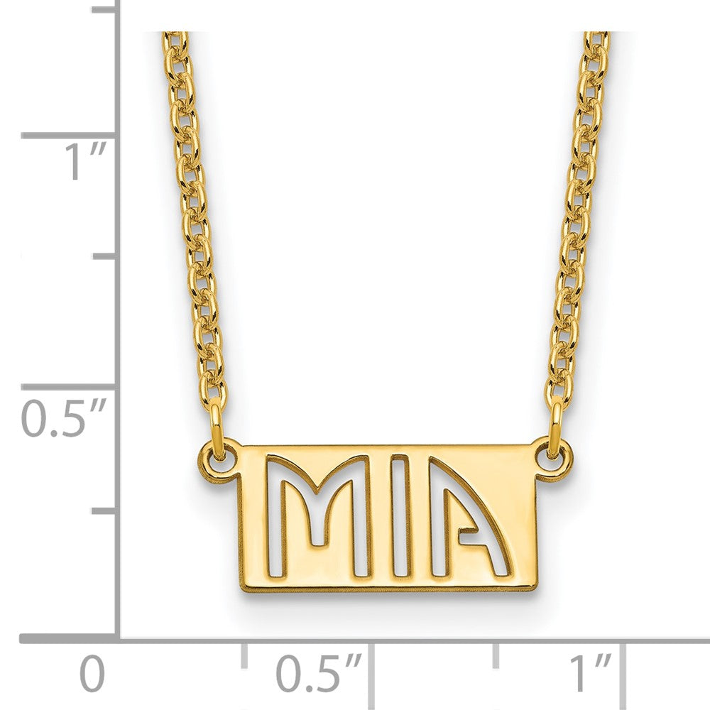 sterling Silver/Gold-plated 1-3 Letter cut-out Name Bar Necklace