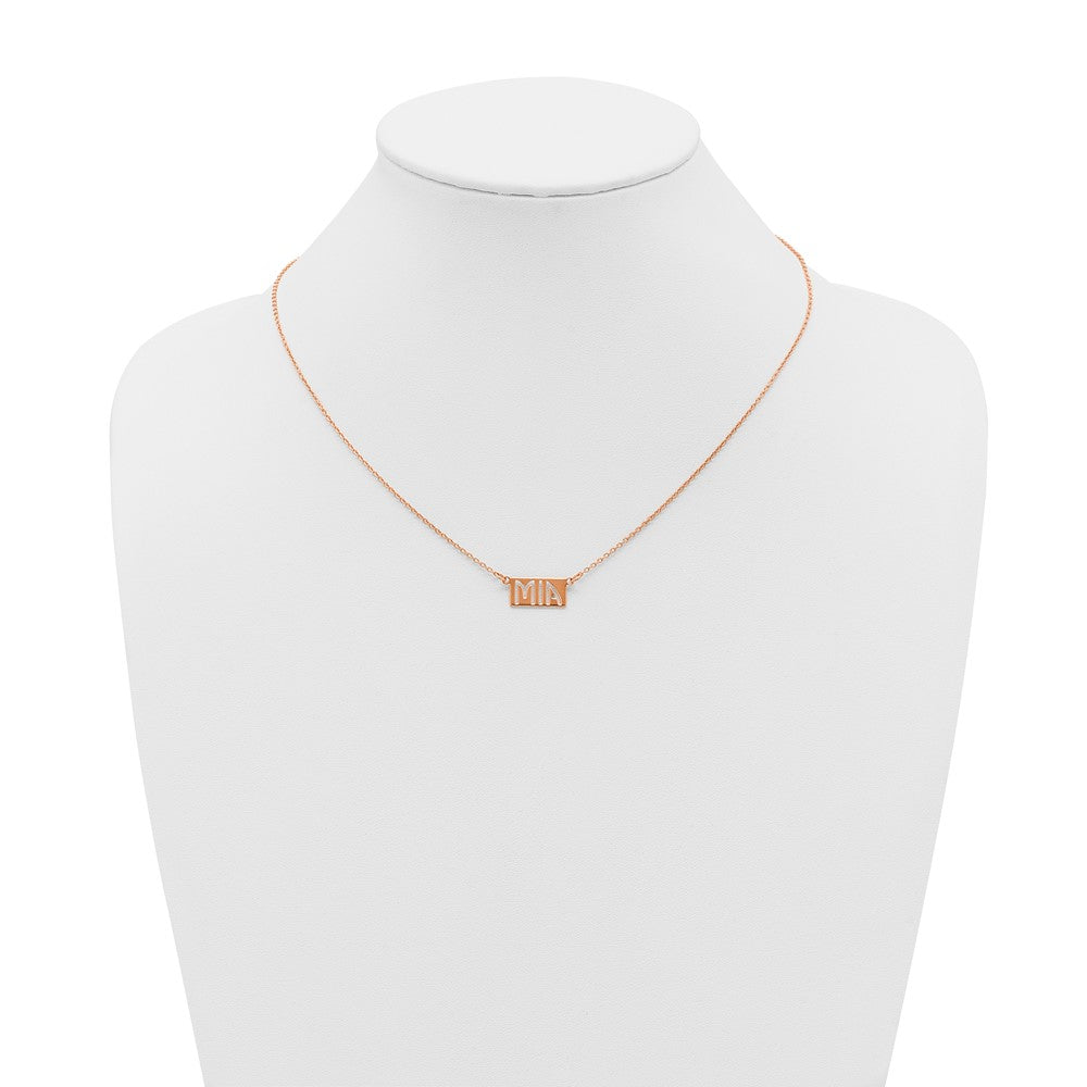 Sterling Silver/Rose-gold 1-3 Letter cut-out Name Bar Necklace