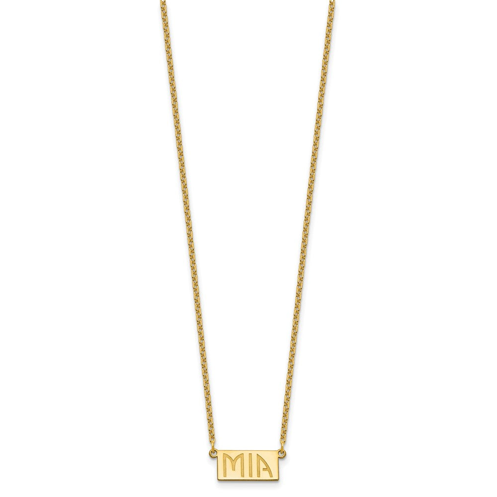 Sterling Silver/Gold-plated 1-3 Letter Name Bar Necklace