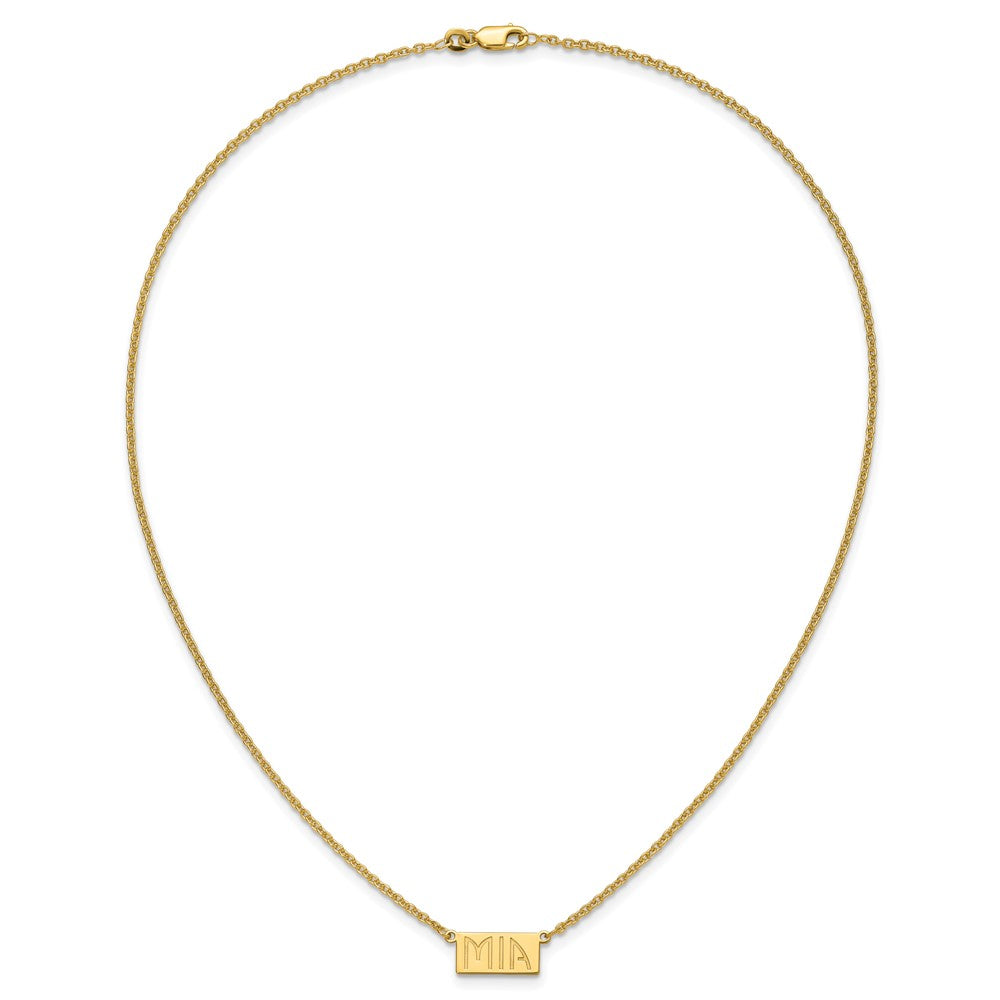 Sterling Silver/Gold-plated 1-3 Letter Name Bar Necklace