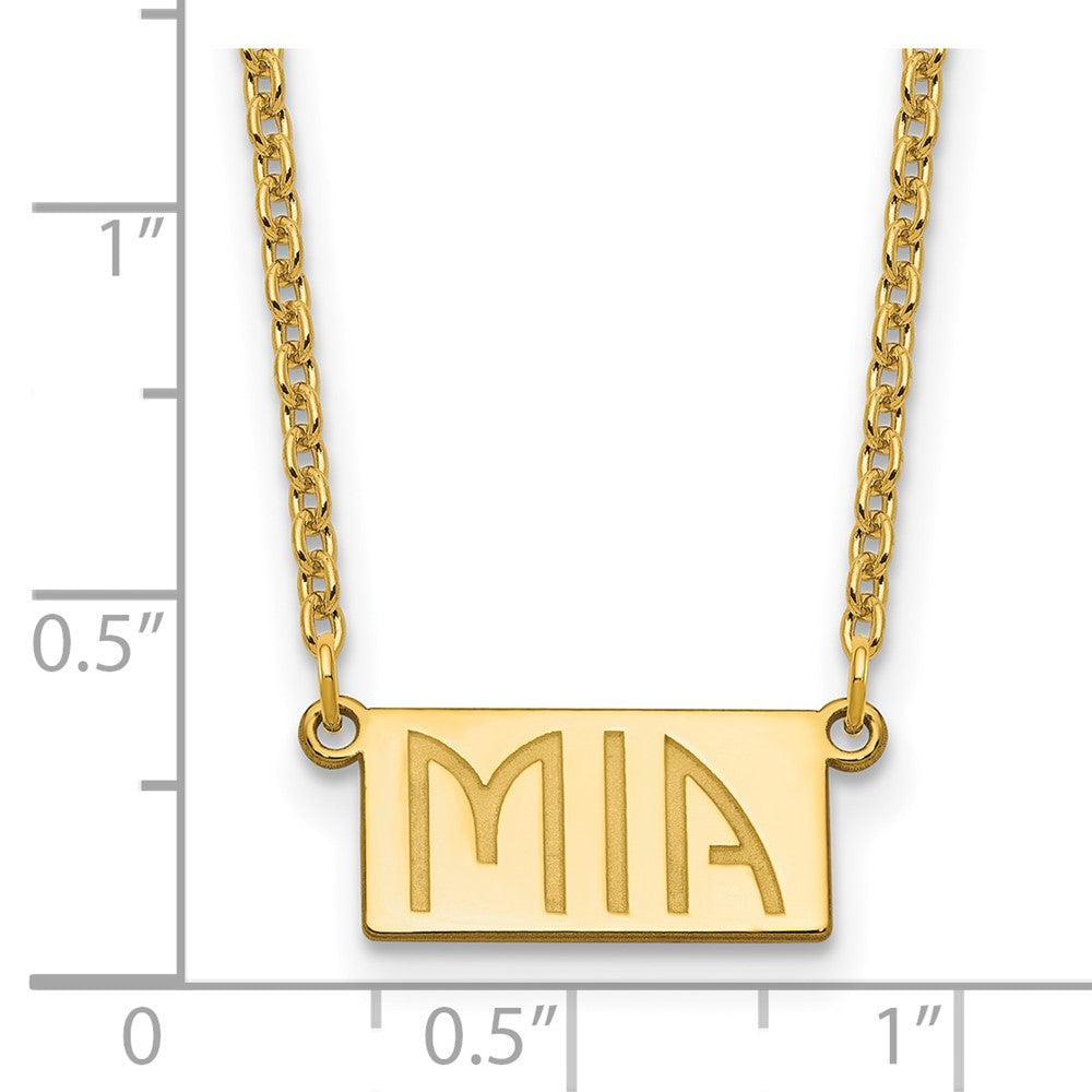 Sterling Silver/Gold-plated 1-3 Letter Name Bar Necklace