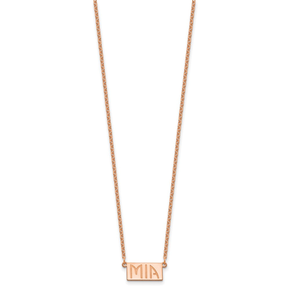 Sterling Silver/Rose-plated 1-3 Letter Name Bar Necklace