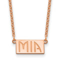 Sterling Silver/Rose-plated 1-3 Letter Name Bar Necklace