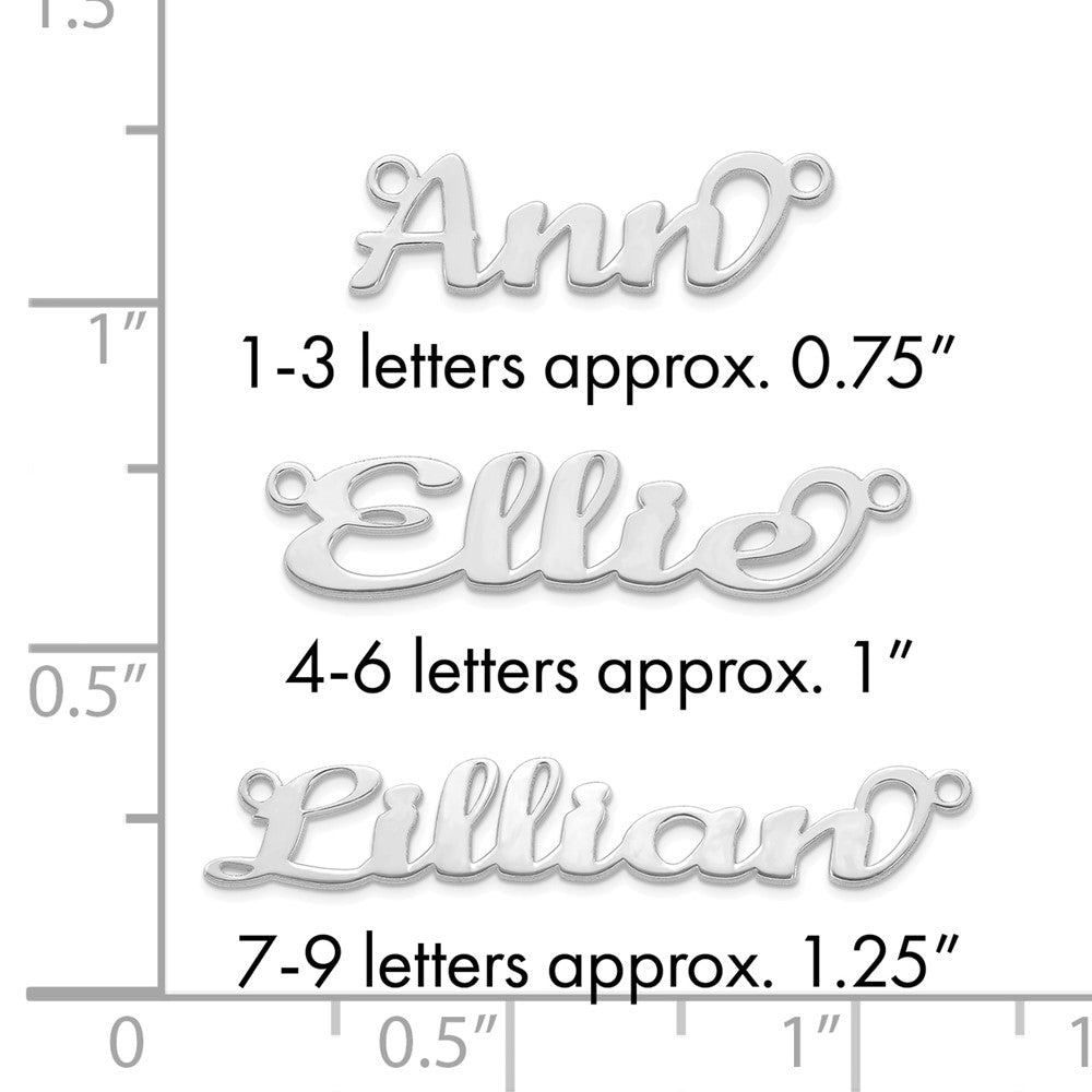 Sterling Silver/Rhodium-plated Name Plate