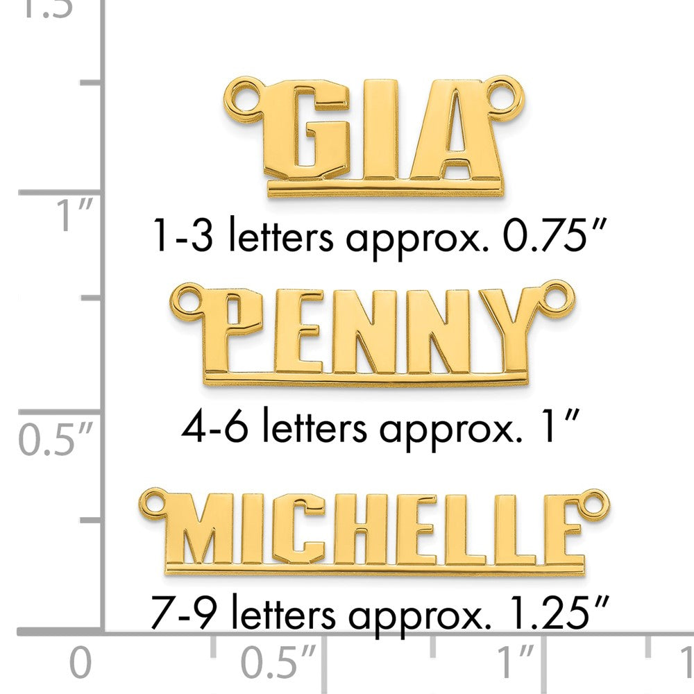 14k Yellow Gold Underlined Name Plate