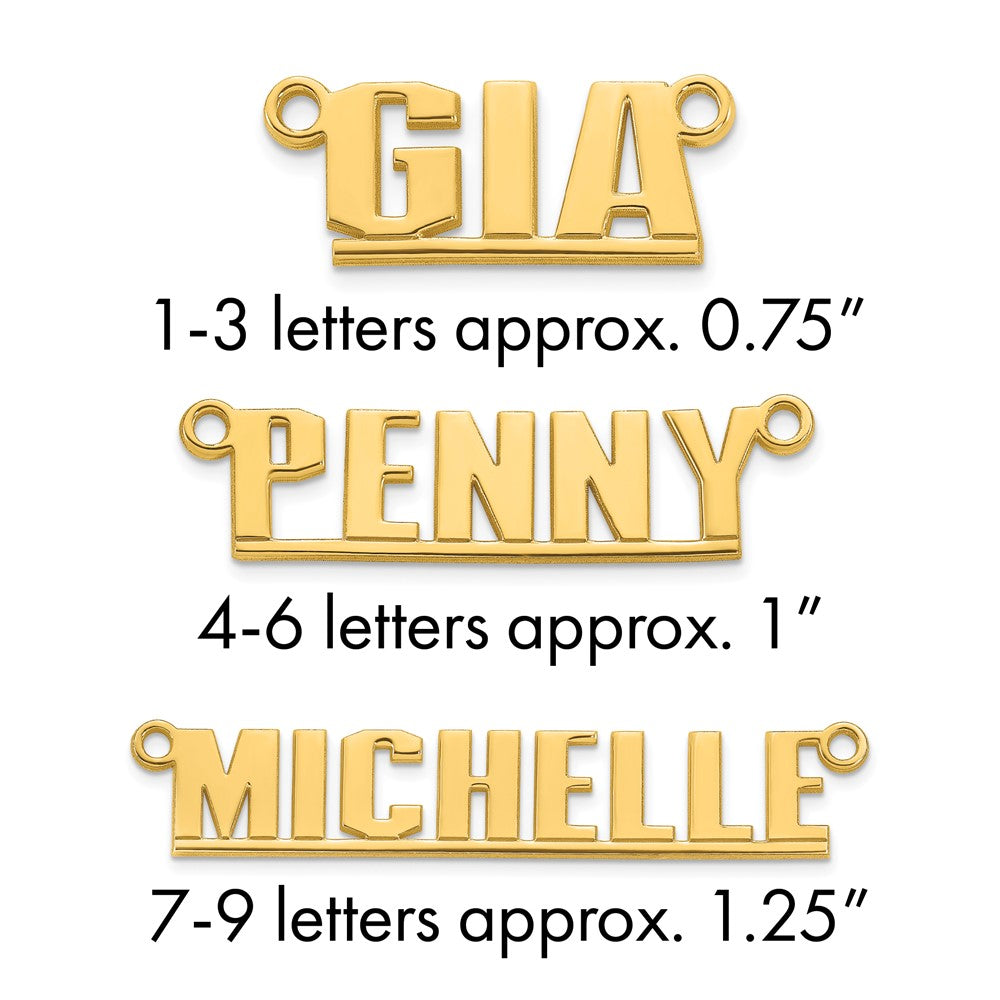 14k Yellow Gold Underlined Name Plate