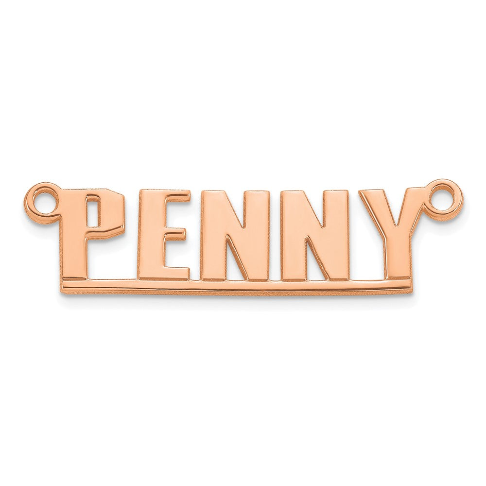 14k Rose Gold Underlined Name Plate