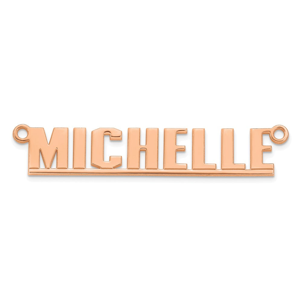 14k Rose Gold Underlined Name Plate